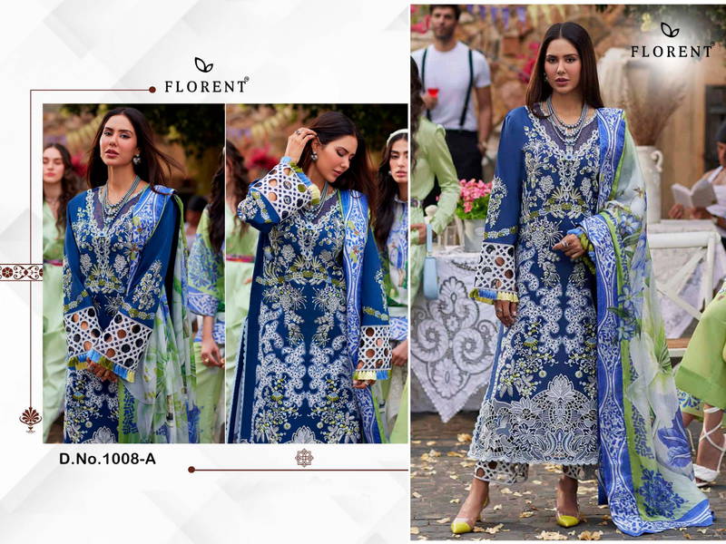 Florent 1008 A And B Rayon Embroidery Pakistani Suits Wholesale Online
